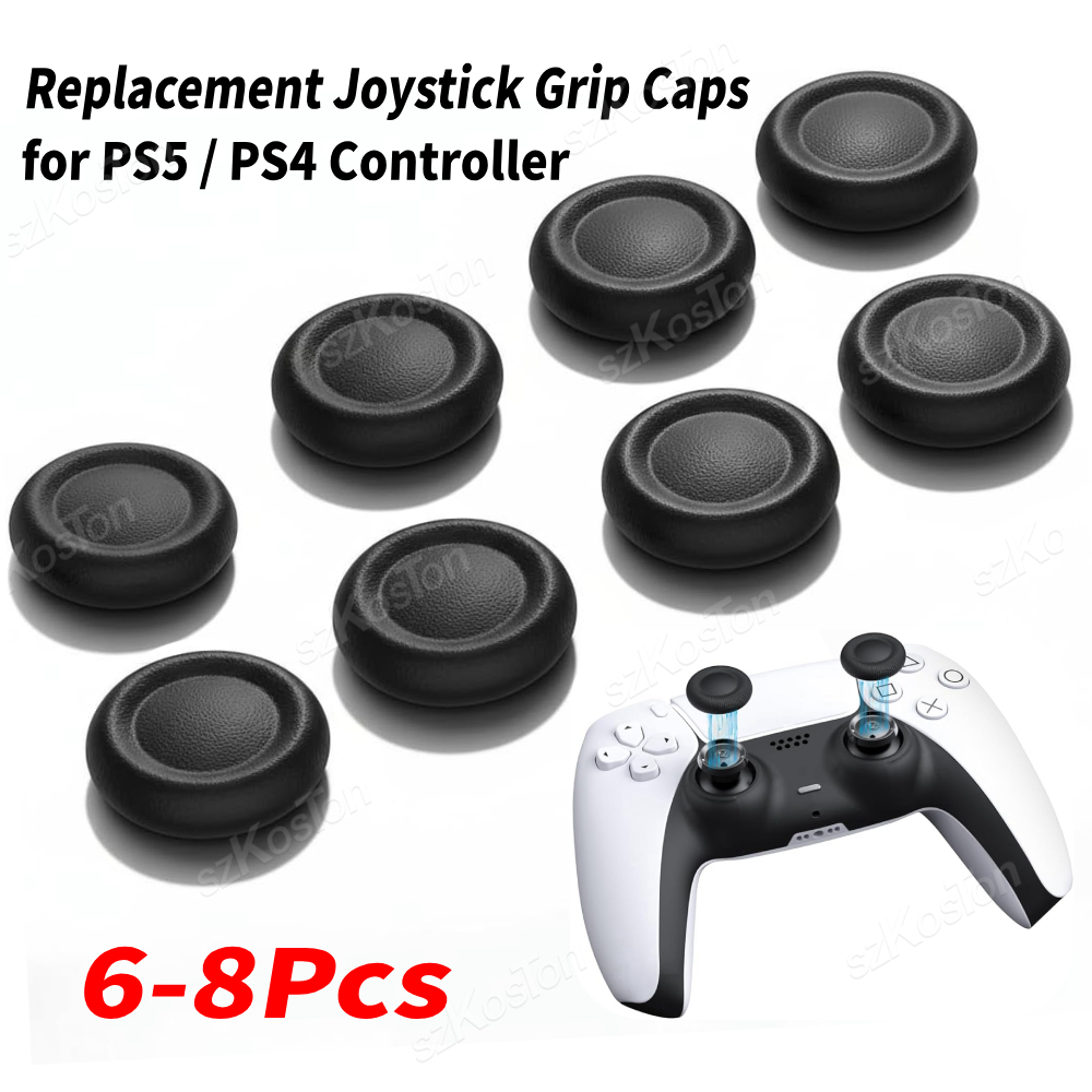 Gaming Zone Accessories - 6-8 個の交換用ジョイスティックキャップ PS5 /PS4 コントローラー用滑り止め親指グリップキャップボタン修理部品 PS5