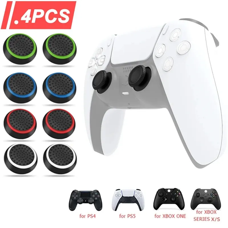 Gaming Accessories For Xbox Series X - 4 個のシリコン製アナログサムスティックグリップキャップ PS5/PS4/PS3/Switch 2 カバー Xbox