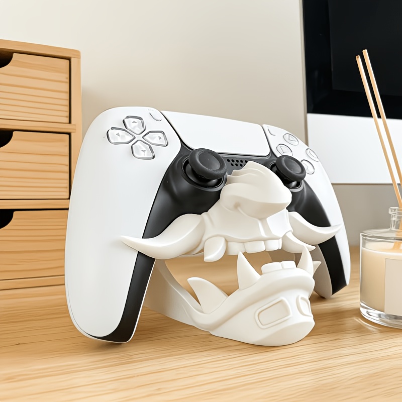 Gaming Accessories Organizer - デーモンフェイス PS5コントローラーブラケット – 安定した滑り止めベース、耐久性のあるゲーミング機器オーガナイザー、デスクトップ収納アクセサリー