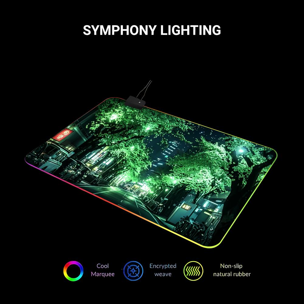 RGB マウスパッド日本ストリート紫桜仕事オフィスアクセサリ - Gaming Accessories Officeworks のレビューと価格