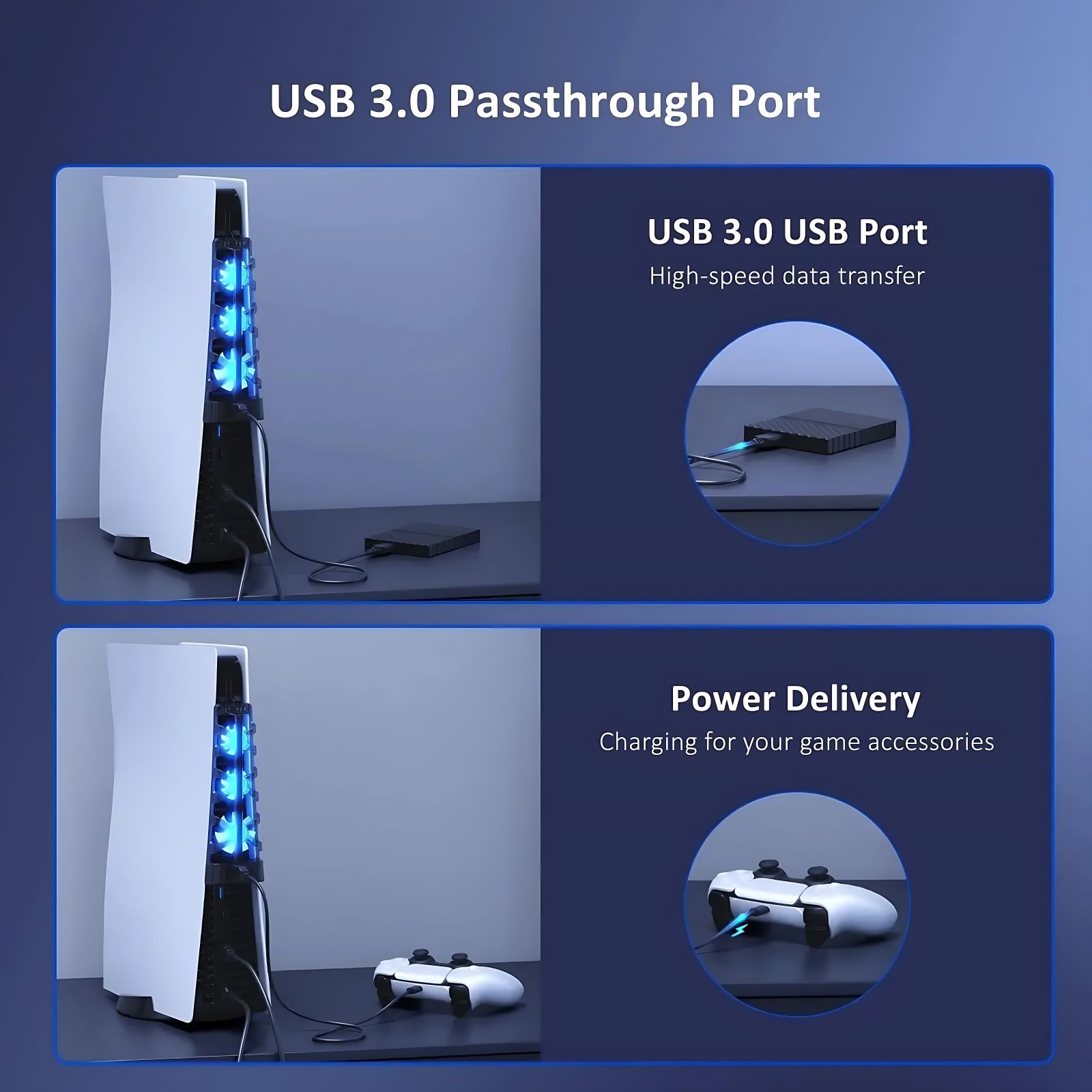 PS5用ディスク版とデジタル版の両方に対応するLEDライト付 - Gaming Zone Accessories のレビューと価格