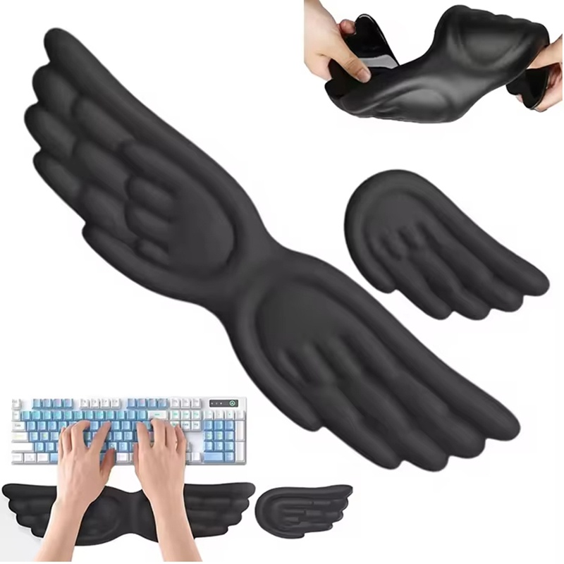 エンジェルウィング型 メモリーフォーム製 キーボード・マウス - Gaming Accessories Officeworks のレビューと価格