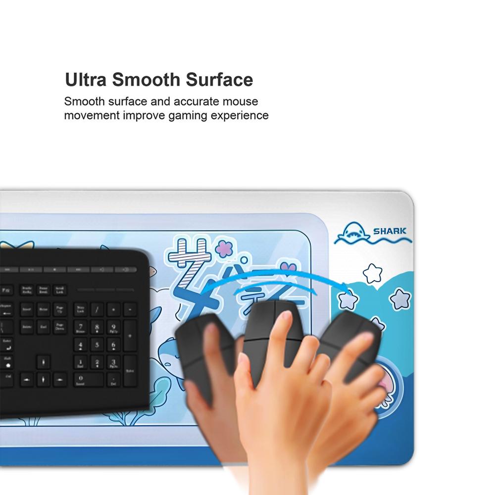 かわいいサメパーティーマウスパッド大型滑り止めゴムベースデス - Gaming Accessories Officeworks のレビューと価格